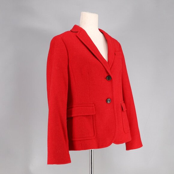 TALBOTS Shetland Wool Blend Blazer Red Pop Size 10 - Picture 2 of 9